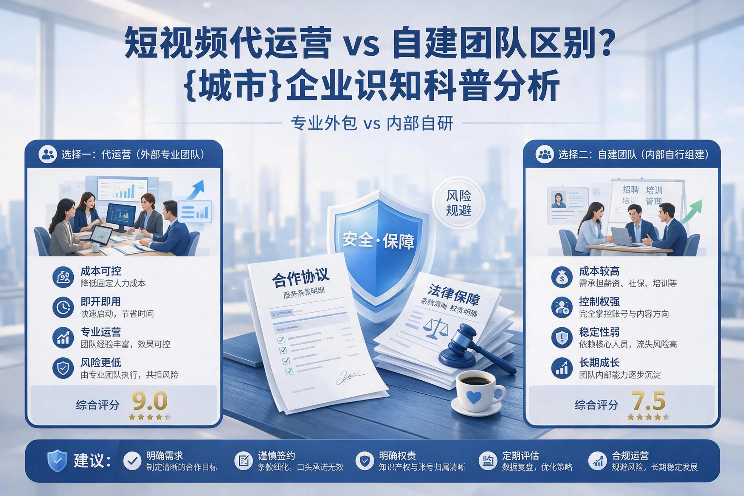 短视频代运营与自建团队区别？菏泽企业认知科普分析
