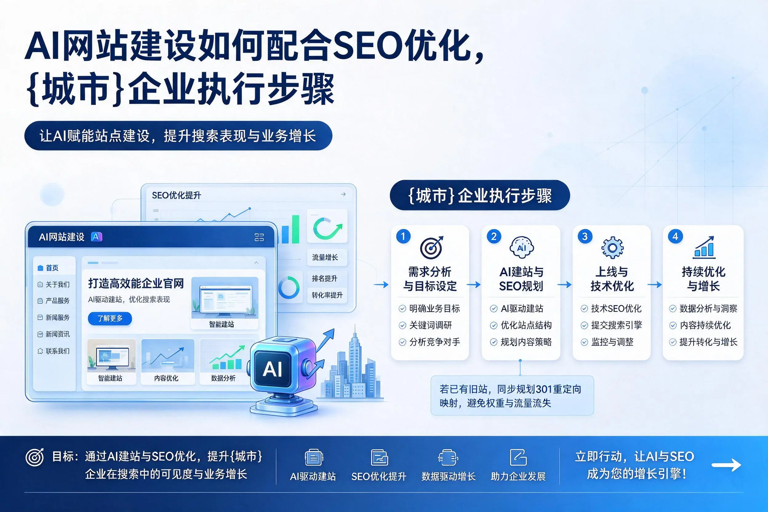 AI网站建设如何配合SEO优化，菏泽企业执行步骤