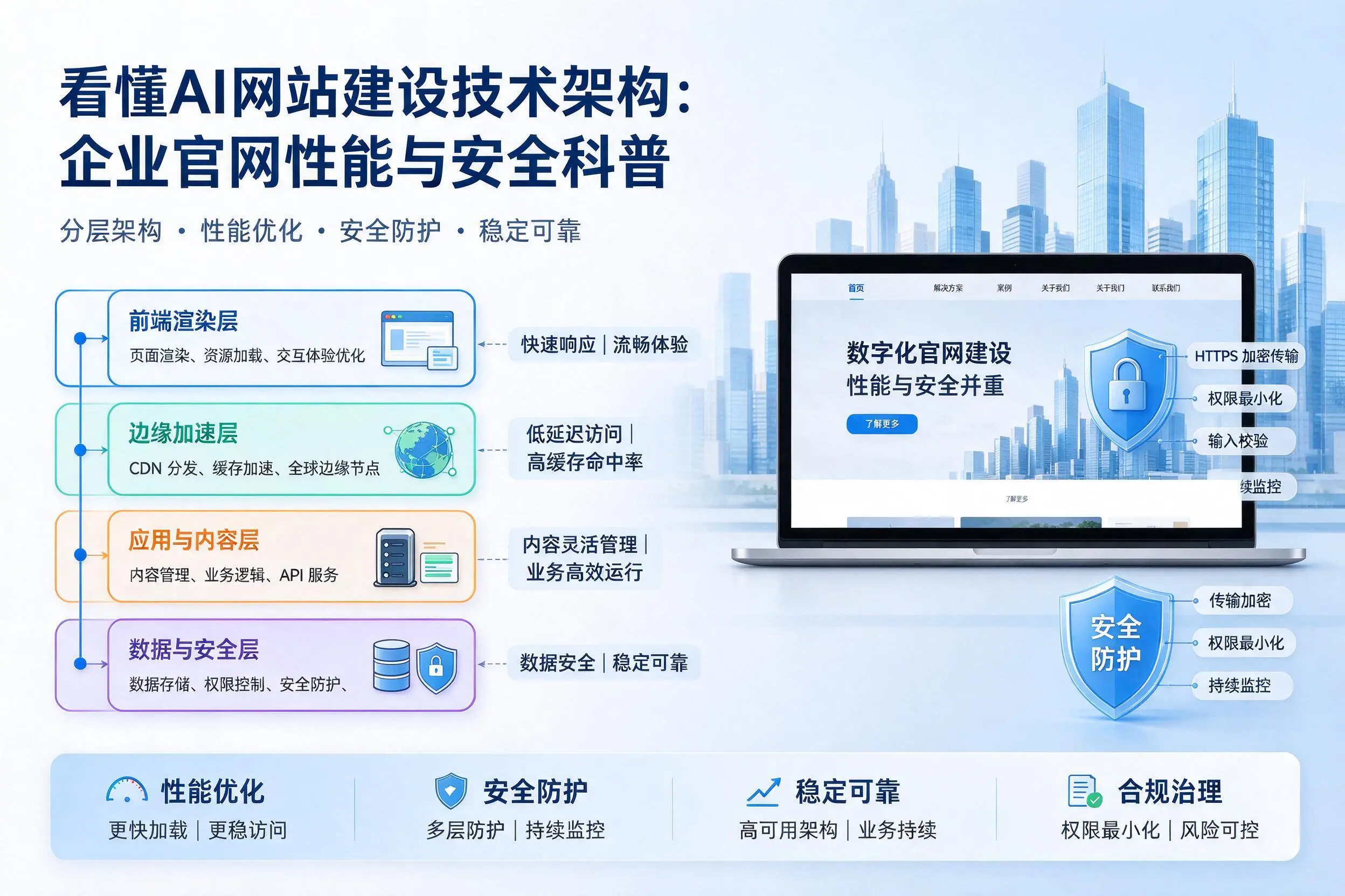 看懂AI网站建设技术架构：菏泽企业官网性能与安全科普