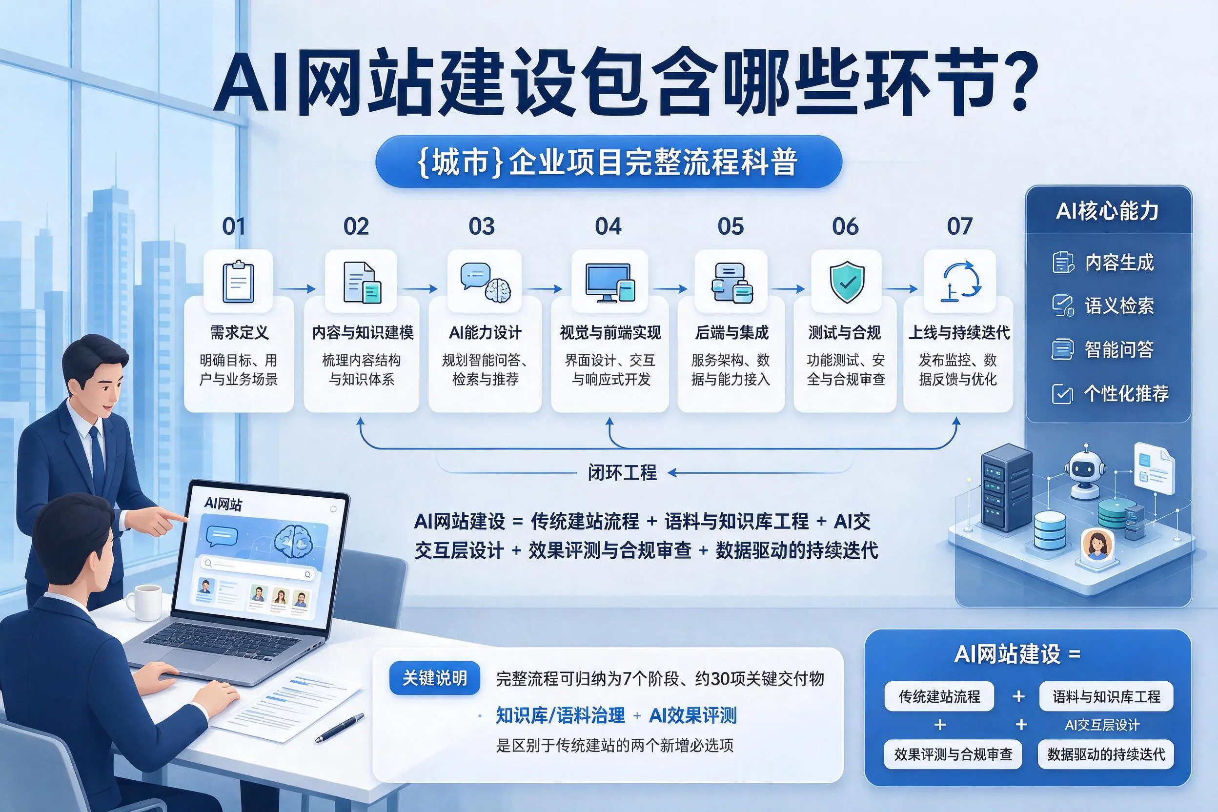AI网站建设包含哪些环节？菏泽企业项目完整流程科普