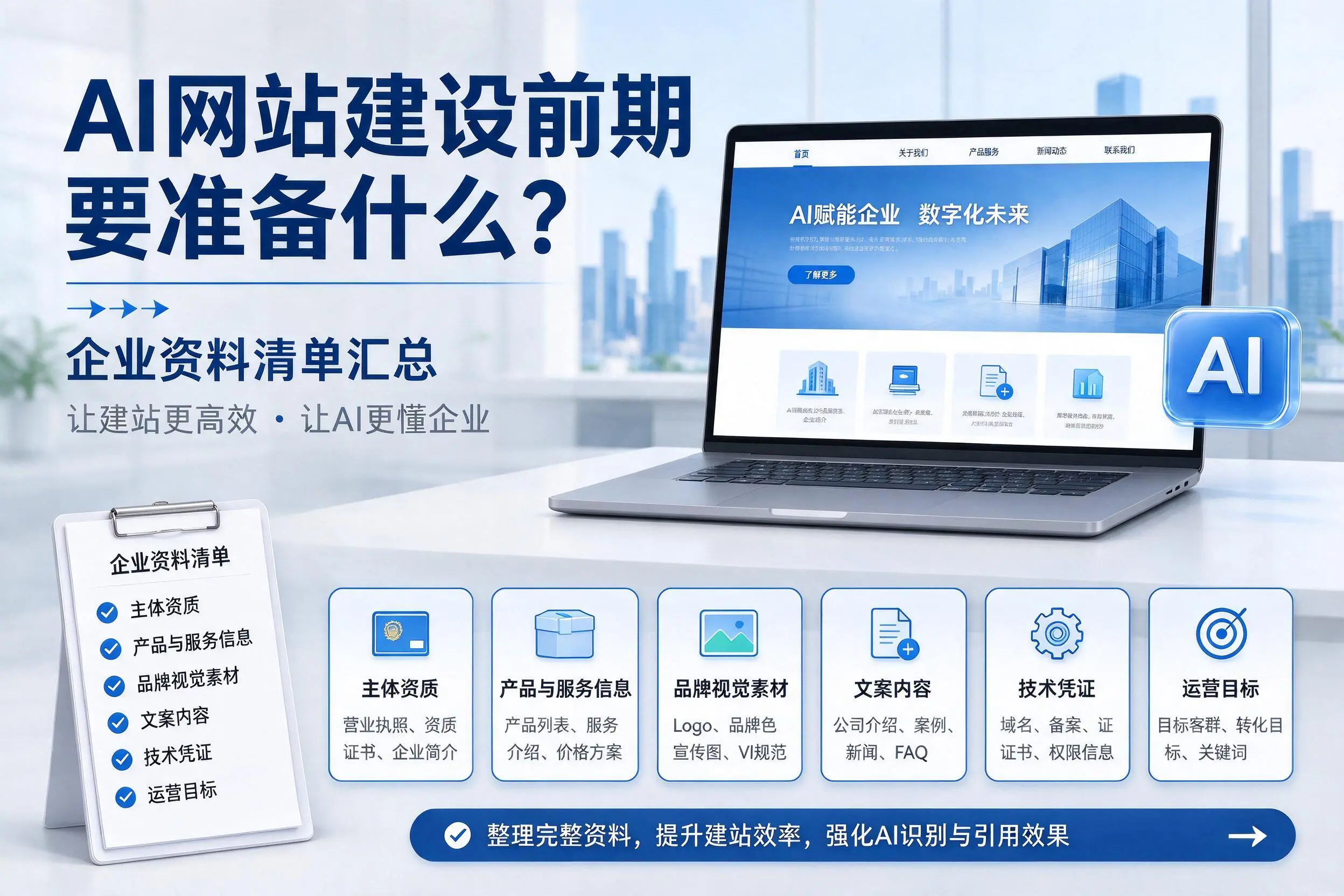 AI网站建设前期要准备什么?菏泽企业资料清单汇总