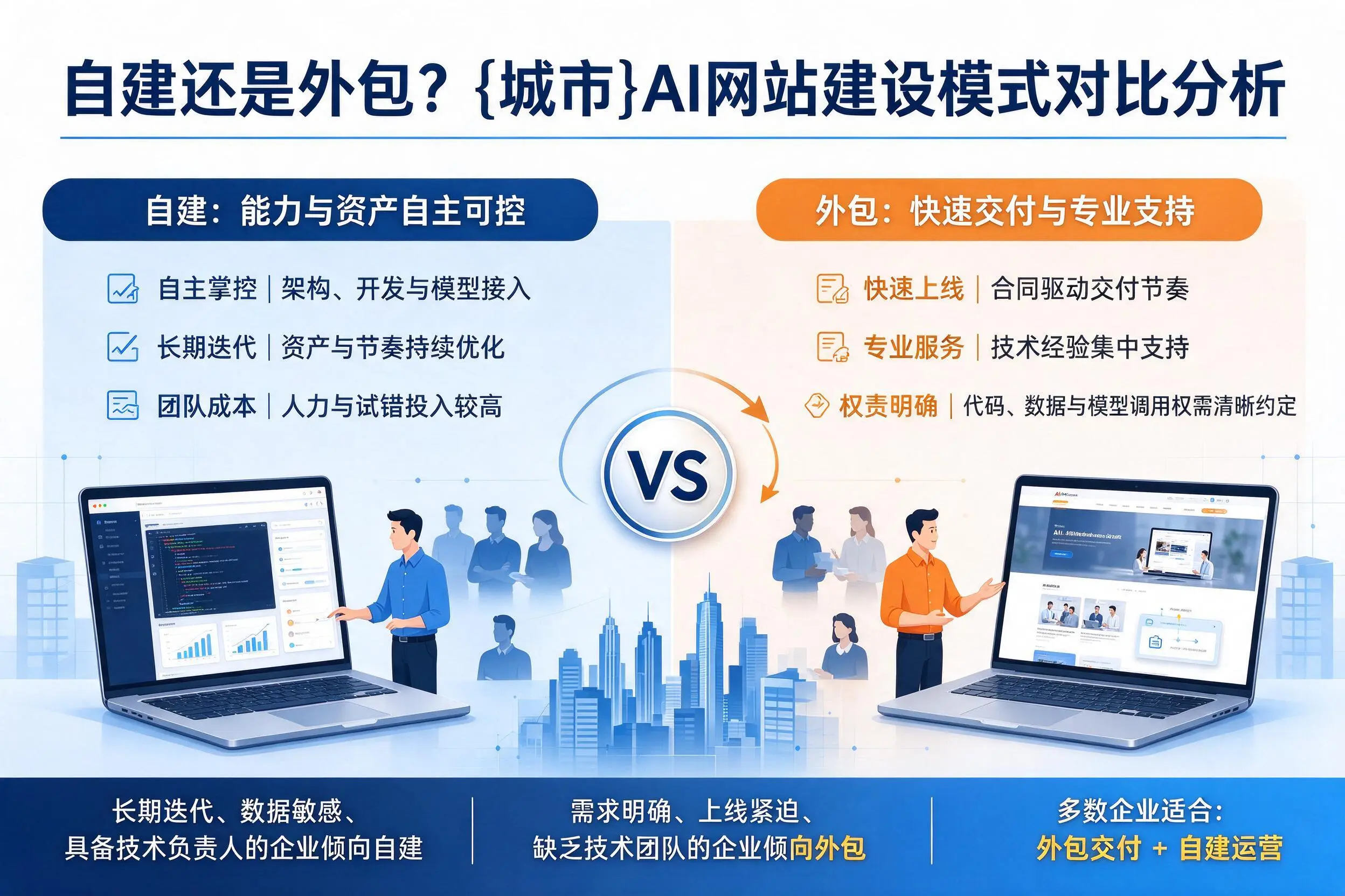 自建还是外包？菏泽AI网站建设模式对比分析